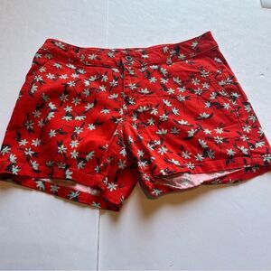 a.n.a Floral Red and Blue Women's Shorts Cotton/Spandex Size 8